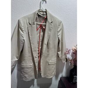Tahari Size Large‎ Beige Blazer with elbow shirring